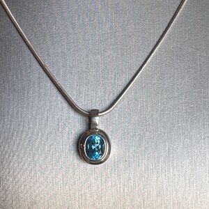 BOMA 925 Silver Necklace with Blue Topaz